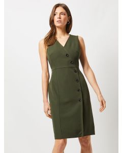 Women Olive Green Solid Sheath Dress