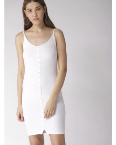 Women White Solid Acrylic Dress