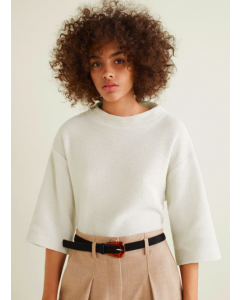 Women Off-White Solid Pullover