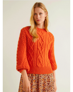 Orange Cable Knit Sweater