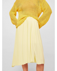 Yellow Midi Pleated Skirt