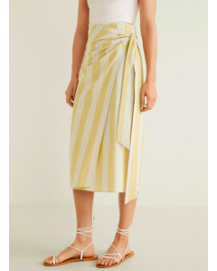Yellow Striped Midi Wrap Skirt Regular price