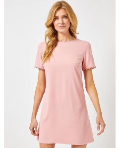 Women Pink Solid A-Line Premium Dress