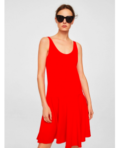 Red Dress Sleeveless Knee Length
