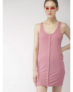 Pink Solid Bodycon Dress